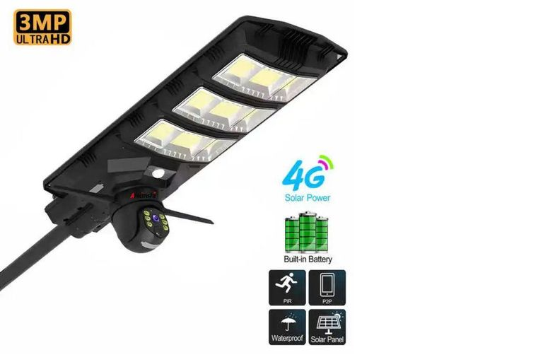 HK Vision Dual-Lens Solar Street Light with Camera