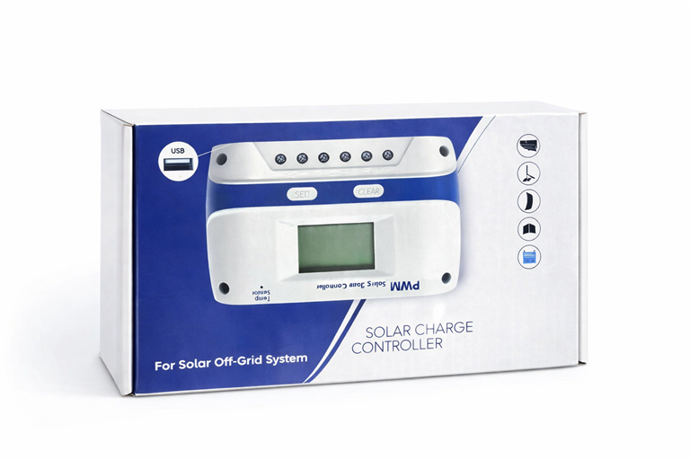 10A PWM Solar Charge Controller (12V/24V, Negative Ground, LCD)